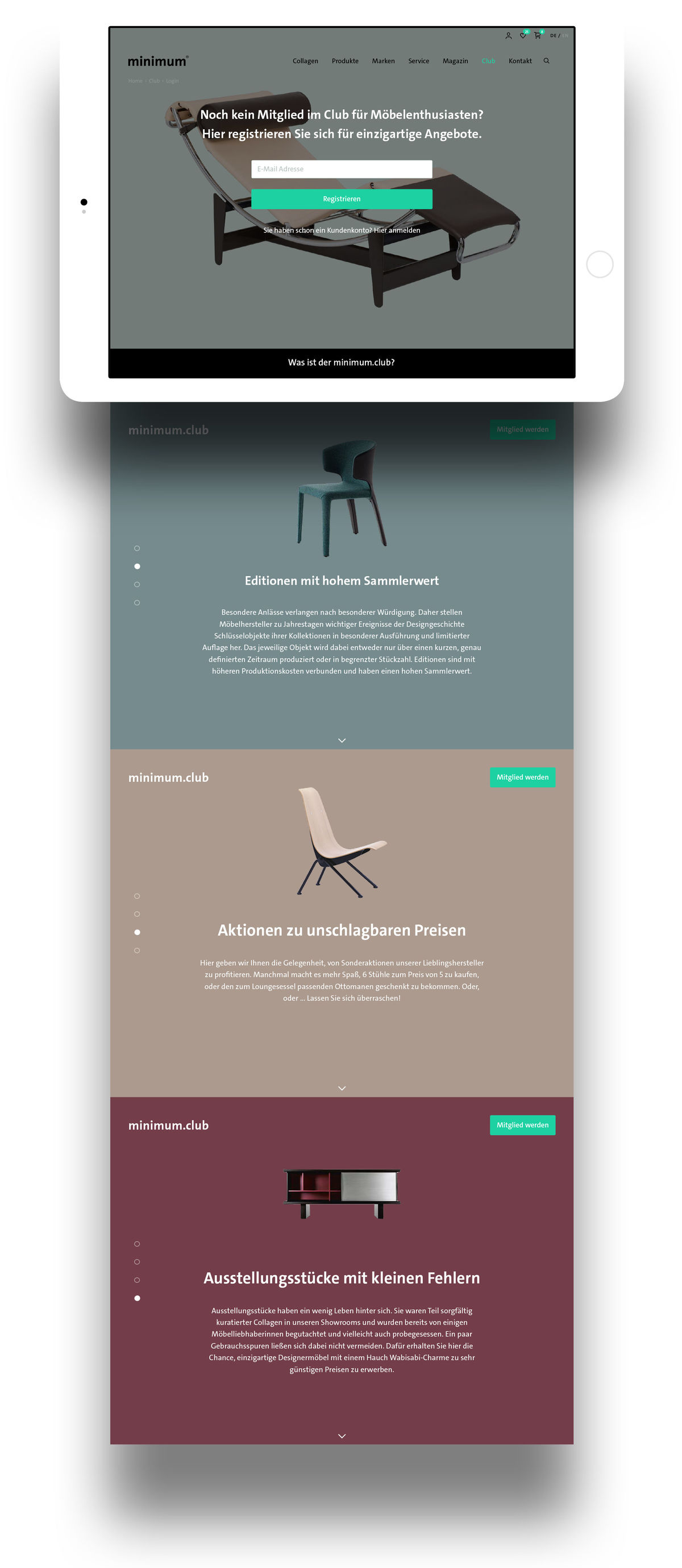 Durch interne Bereich kann man spezielle Kundengruppen ansprechen.