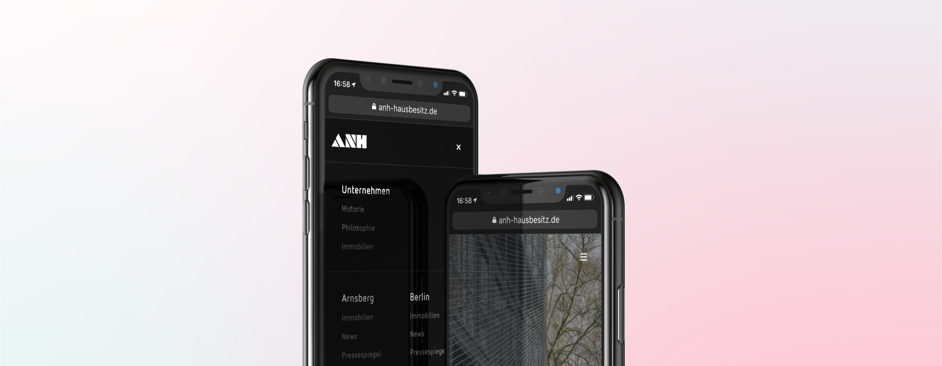 Immobilien-Website mit Projekt-Satelliten für ANH Hausbesitz Zentrale Immobilien-Website mit angebundenen Projekt-Websites für die digitale Vermarktung