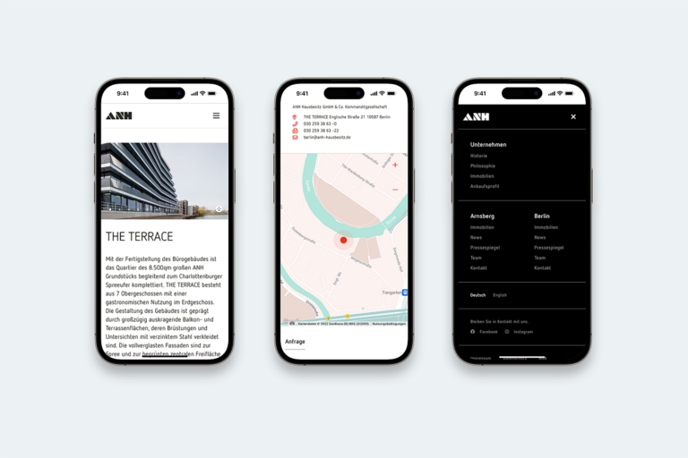Umsetzung eines modularen Website-Systems für zentrale Plattform und Projekt-Websites.
